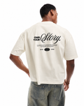 Own Your Story – Off White Boxy Fit Tee