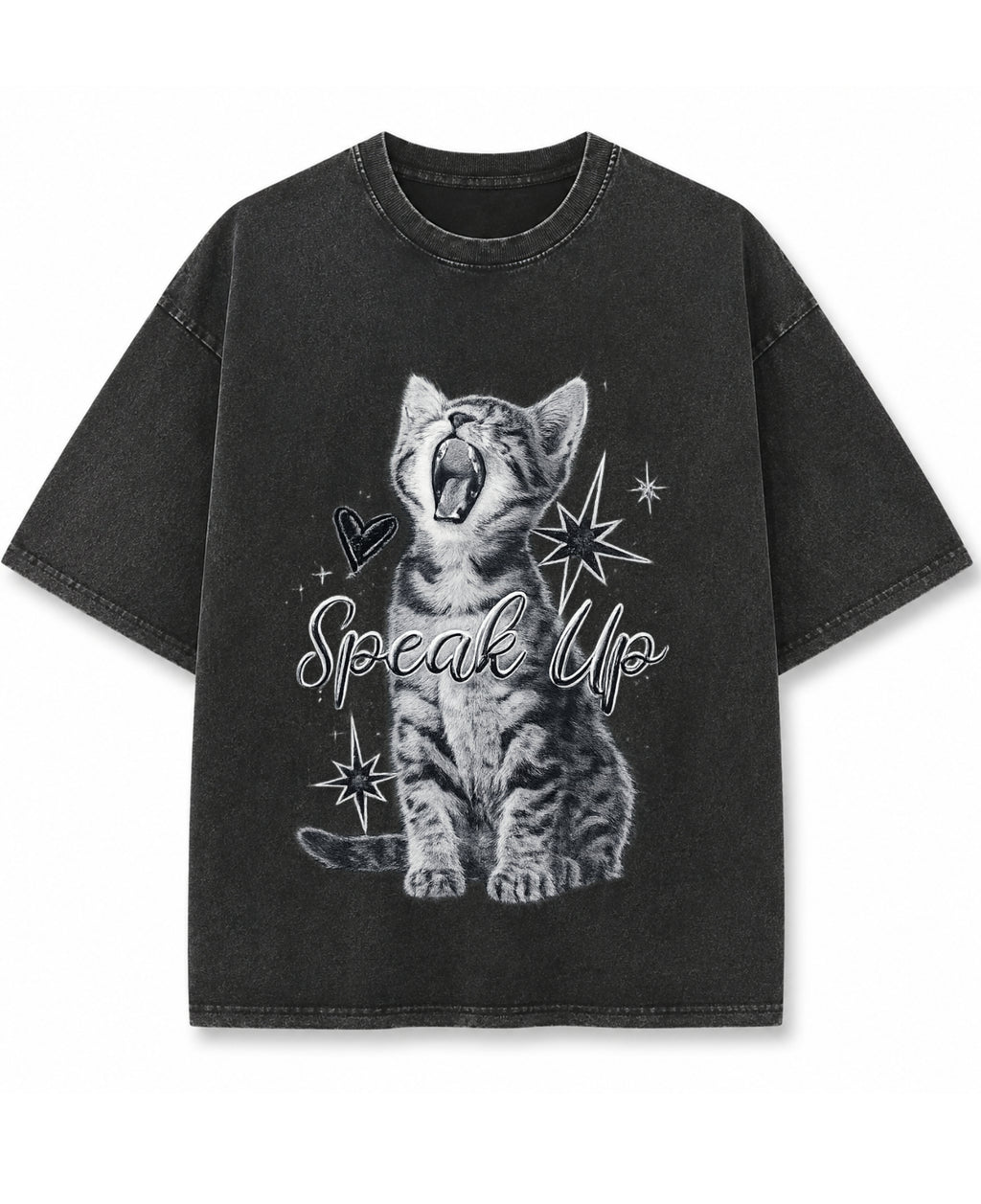 Vintage Fade Wash Oversized T-shirt Front Design
