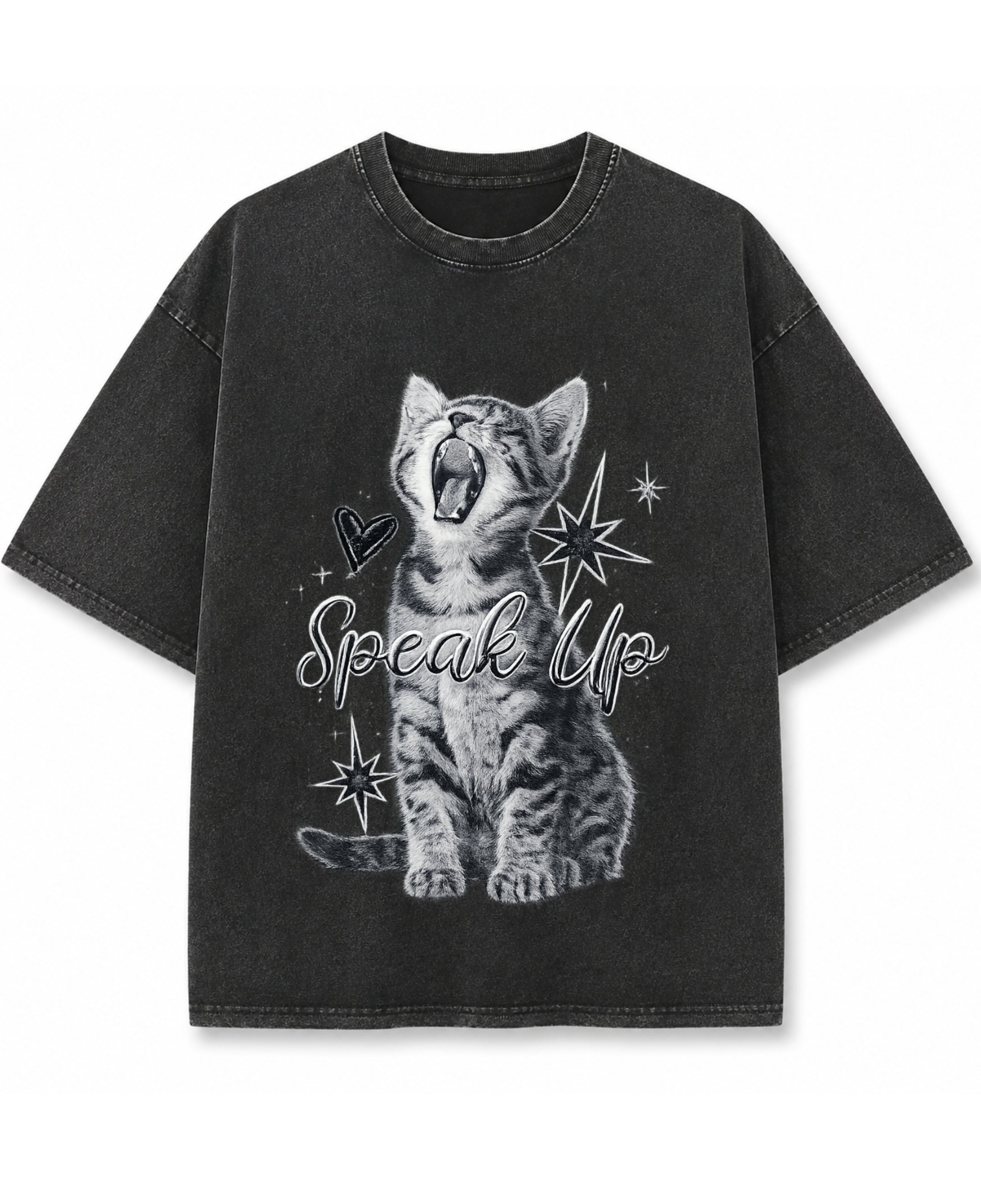Vintage Fade Wash Oversized T-shirt Front Design