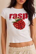 Raspberry baby tee for her
