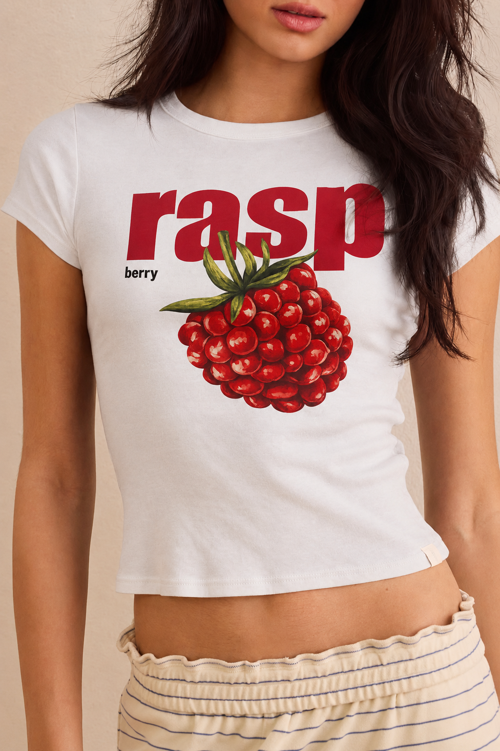 Raspberry baby tee for her